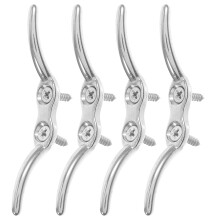 Conjunto de 4 ganchos enroladores de cabo para eletrodomésticos, persianas e cortinas, acessórios para cordas em aço inoxidável.