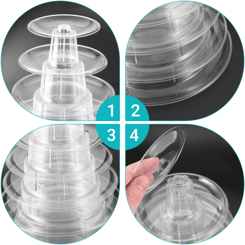 10Tier Tower Macaron Display Stand Round Cake Dish PVC Gentle Wedding Rack Dining Tools 2