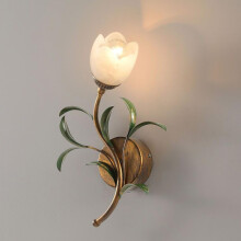 Sconce Balla Gloine Bláthanna Óir Seanré, Solas Vanity Seomra Folctha Dúbailte, Ag luí le Maisiúcháin Halla Seomra Maireachtála Cois Leapa