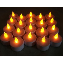 Conjunto de 20 velas de LED âmbar piscantes, alimentadas por bateria, sem chama.