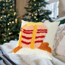 Capas de Almofada de Pelúcia Viflosae 45x45cm, Decorações de Natal Bordadas, Almofada de Pelúcia Estilo Ins, Compatível com Decoração de