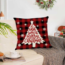 Capa de Almofada Natalina Donemore 45x45cm com Decoração de Árvore de Natal, Estilo Fazenda, para Sofá e Decoração de Inverno