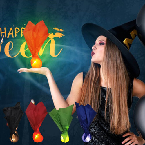 FloHua Halloween Πλωτή Μπάλα Φωτιάς, Φωτιζόμενη Διακόσμηση Χωρίς Φλόγα για Πάρτι στο 2