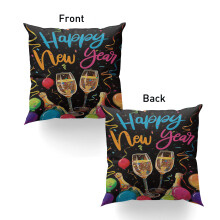 Fronha de Feliz Ano Novo 45x45cm (18x18 polegadas) - Fronha de Natal para Decoração de Inverno - Presente de Ano Novo