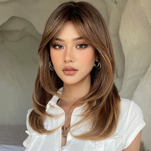 Περούκα Butterfly Chic Short Bob, Ombre Brown έως Blonde, Κολακευτικές Στρώσεις, Υπερρεαλιστικά