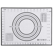 Nonstick fødevaregodkendt Slicone æltemåtte dobbelt skala måleplade køkkentilbehør sort 40x30cm