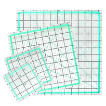 quadratische Quiltlineale (12,5"/ 9,5"/ 6"/ 4,5"), Nählineal aus Acryl, rutschfest, metrisch, DIY-Quiltwerkzeug mit klaren, aufgedruckten Linien