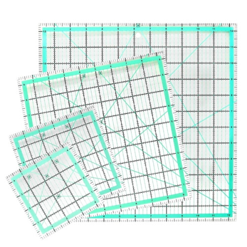 4 τετράγωνοι χάρακες παπλώματος (12,5”/ 9,5”/ 6”/ 4,5”) Ράψιμο ακρυλικού χάρακα