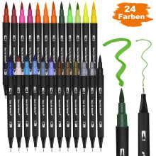 Codream Dual Art dubbelzijdige markers, fijne punt, permanente kleuren, verpakking van 24 stuks