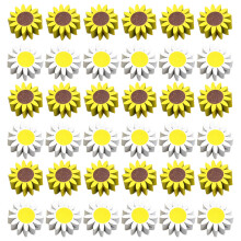 Eease50 Sonnenblumen-Holzperlen, bunte runde DIY-Bastelperlen für den Sommer