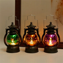 Conjunto de 3 lanternas de Halloween Vnanda com luzes de LED, estilo marroquino, decoração para ambientes internos e externos, compatíveis com