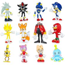 12 jucării Sonic - Figurine Sonic, Set de colecție figurine Sonic, Înălțime 4,4-6,8 cm null none