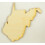 1 Pc, Medium 12" X 11.75" X 1/4" Thick West Virginia State Cutout 2