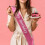 Cinta de feliz cumpleaños, rosa blanca 2