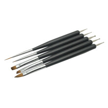 Juego de 5 bolígrafos de doble punta para pintar uñas, ideales para manicura, esculpir, puntear y modelar uñas.