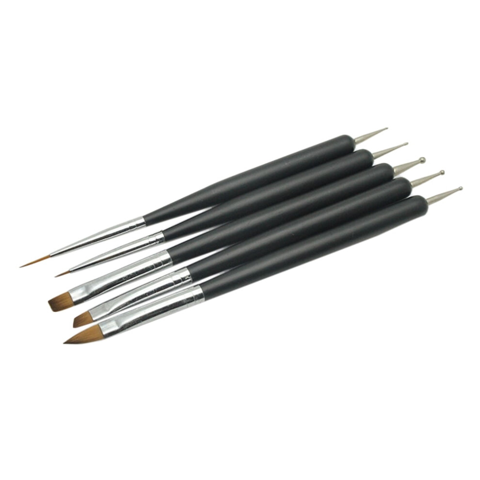 5pcs One Set Double Tip Nail Art Painting Pens Brush for Manicure Carving Nail Dotting Modeling