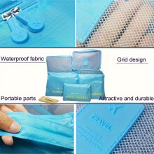 DEKAXID 6-delige Premium Pakkubus Set - Waterdichte, ruimtebesparende bagage-organizers voor kleding, cosmetica en toiletartikelen - Duurzaam en