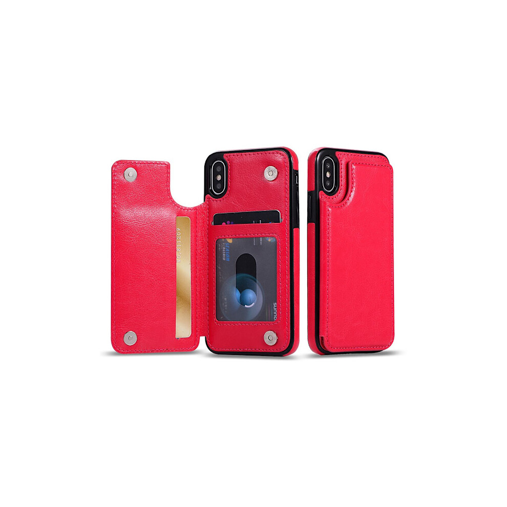 Nkobee Case With Card Slots For Compatible With Iphone Xr Rose Red 9340258106736