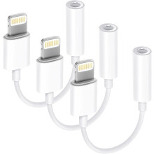 Compatible with Apple MFi Certified 3 Pack Lightning to 3.5mm Headphone Jack Adapter for iPhone