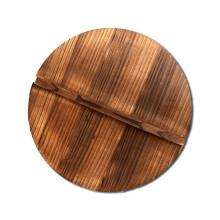Envío directo Tapa de madera de abeto hecha a mano tapa de olla antiescaldaduras tapa de wok hipotenusa ir34cm