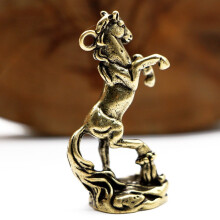 Sculpture de cheval décorative en laiton, petite statue d'animal, pour bureau ou maison.
