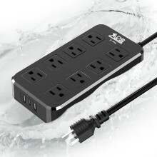 IPX6 Outdoor Power Strip Weatherproof, Waterproof Surge Protector with 8 Wide Outlet with 3 USB Ports, 6FT Long