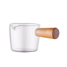 Mini Milk Pan with Handle,Non-Stick Saucepan with Wooden Handle Japanese style Small Cookware Kitchen Tools