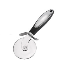 Stainless Steel Pizza Cutter Wheel with Thumb Guard and Ergonomic Handle for All Size Slices