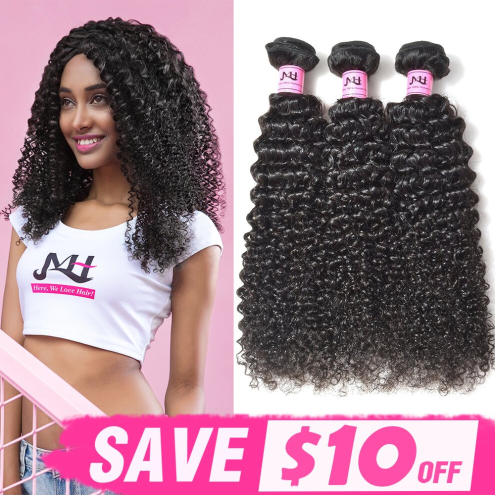 Brazilian Curly Human Hair Extensions 3 Bundles Virgin Remy Weave 20 22 24 Inches Tangle