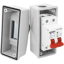 Disjoncteur miniature CC de haute qualité pour système photovoltaïque, étanche IP65, 2P1000V50A avec revêtement transparent.