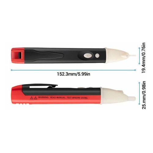 Professional Non Contact Voltage Tester, Red Light Buzzer Alerts, Illumination Function For Dark Environments, Auto Shutdown Conserves Power 1