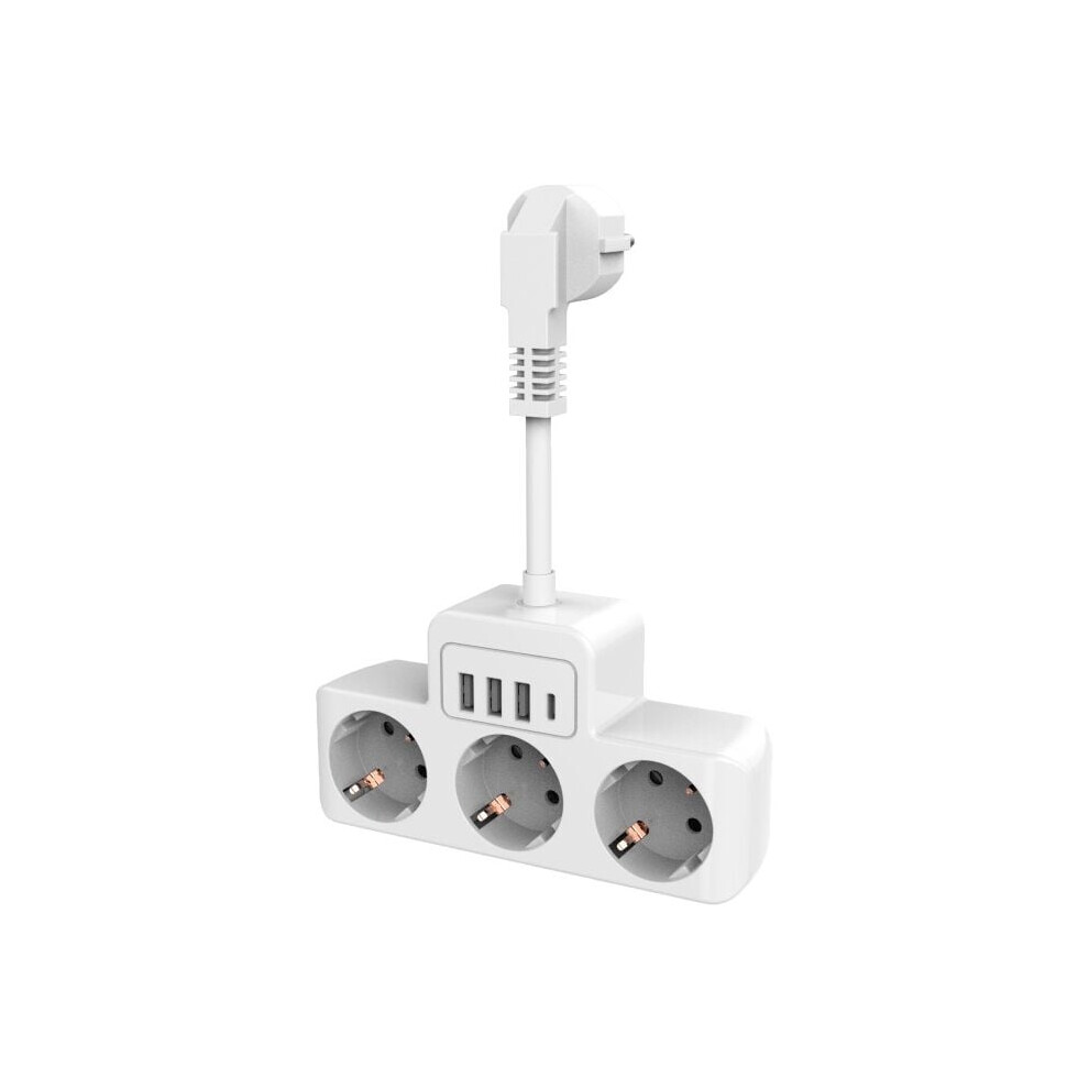 Power Strip For International Travel, Euro Multi Outlets With 3 Usb Charging Ports, Fast Charge Technology For Smartphones & Smart Watches 9176269740474