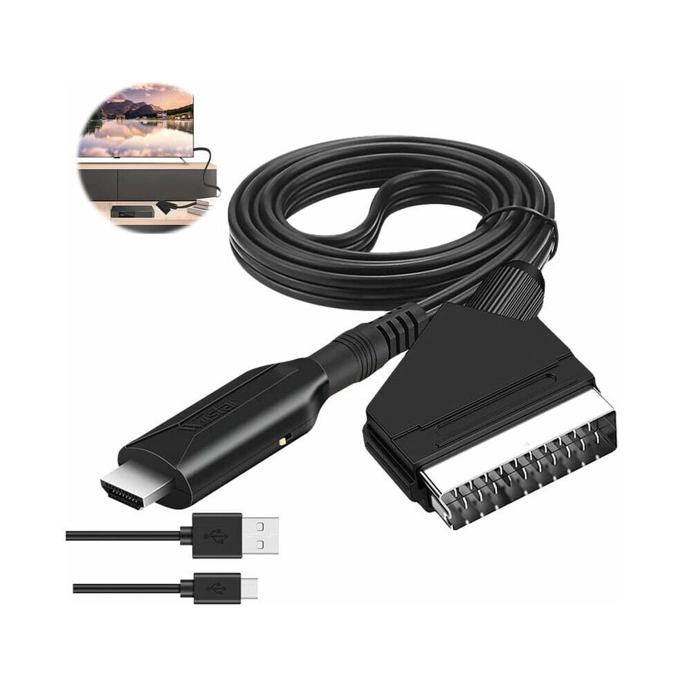 Plug And Play Scart To Hdmi Converter, Ensuring High Quality Cable Performance And Advanced Signal Processing For Your Non-Hdmi Usage Tv Av Cable, Lig 9012494447866