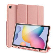 Stijlvolle hoes voor Galaxy Tab S6 Lite 10.4 inch, met verhoogde uitsparing voor de camera, zachte TPU-achterkant en elastische sluiting -