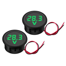 Digital Display LED Voltage Meter, Waterproof Battery Monitor Indicator with Real-time Monitoring, Precision LED Digital Display Round Panel for Vehic