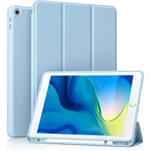 Beschermhoes voor iPad 10.2 inch, ingebouwde penhouder, iPad-hoes met automatische slaap-/waakfunctie, slanke zachte TPU-achterkant, slimme
