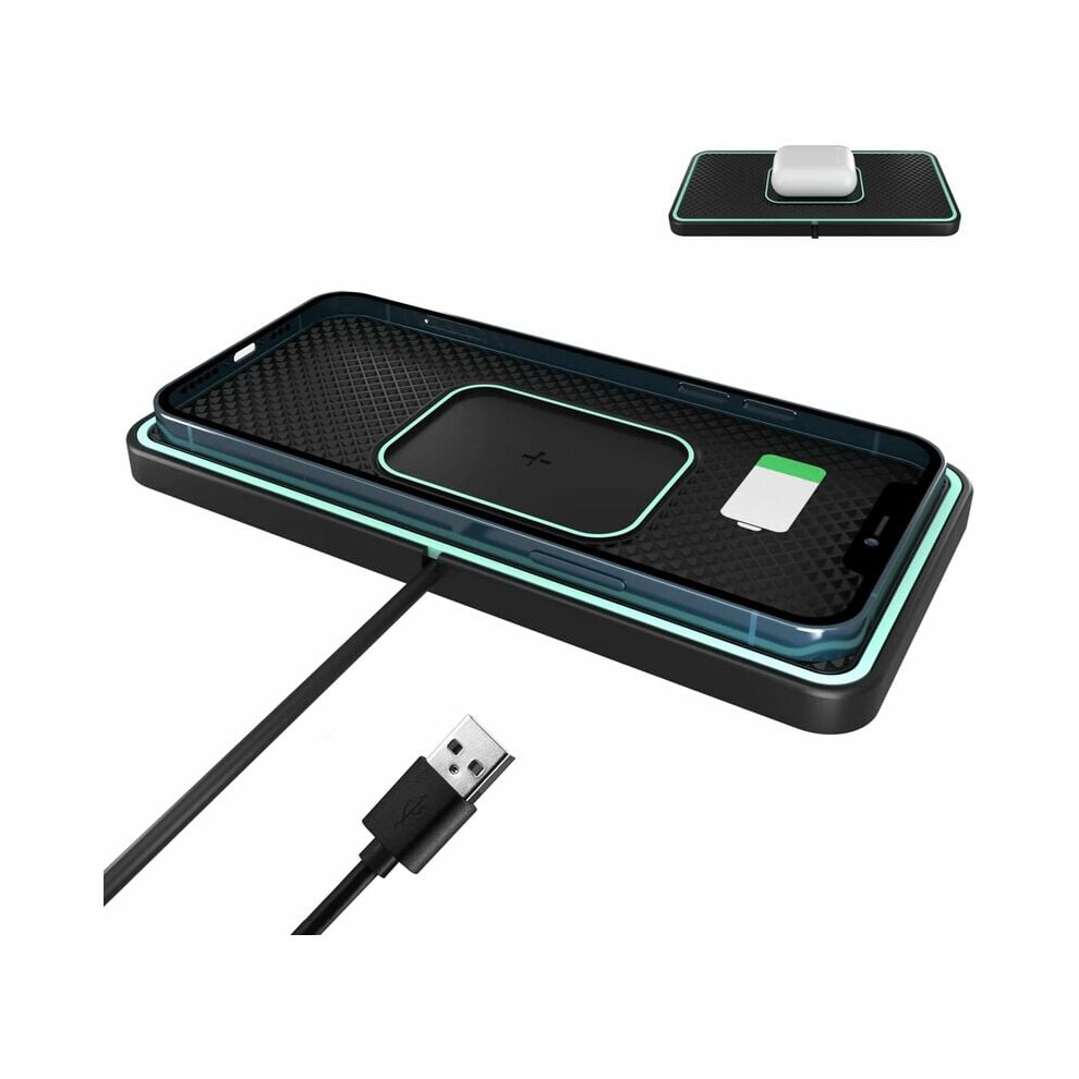 Non-Slip Wireless Charging Pad For Qi-Enabled Devices, Type C Wireless Charger With Multifunctional Intelligent Protect Technology Ensuring Safe And E 9176269740955