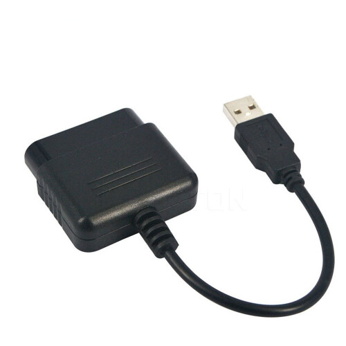 PS2 Controller to USB Adapter, Compatible with PS1 PS2 PS3 PC, USB Controller Adapter Converter Cable for PlayStation 2 Controllers to PS3 or PC Use, 1