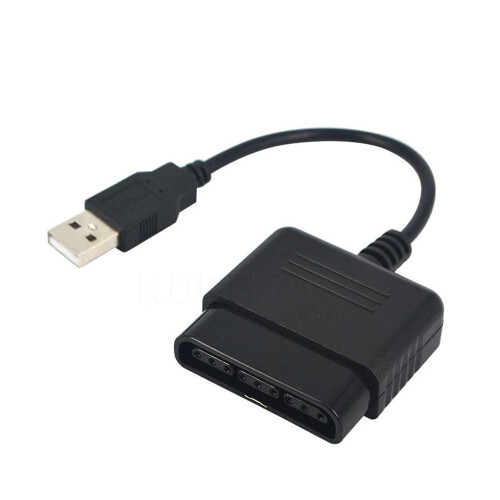 PS2 Controller to USB Adapter, Compatible with PS1 PS2 PS3 PC, USB Controller Adapter Converter Cable for PlayStation 2 Controllers to PS3 or PC Use, 2