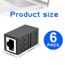 Acoplador RJ45 sofisticado, extensor Ethernet para redes profesionales, conexión segura y protegida con contactos duraderos niquelados, hembra a