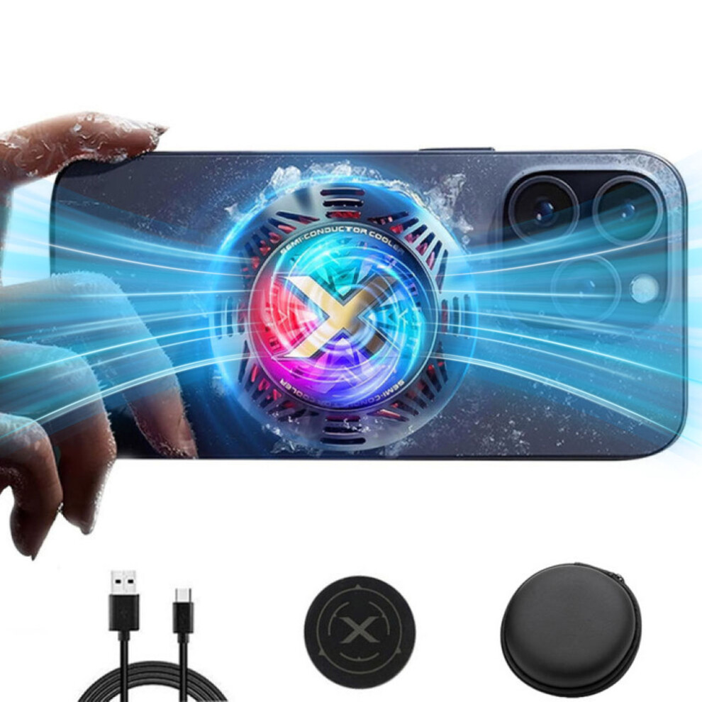 Quiet Cooling Phone Cooler, Adjustable Cooling Speeds For Personalized Thermal Control, Cryo Cooling Turbo With Semiconductor Cooling Chip, Magnetic G 9012494449464