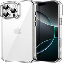 Schutzhülle für iPhone 16 Plus, kompatibel mit kabellosem Laden, stoßfest, mit transparenter, kratzfester Rückseite, leichtem und schlankem