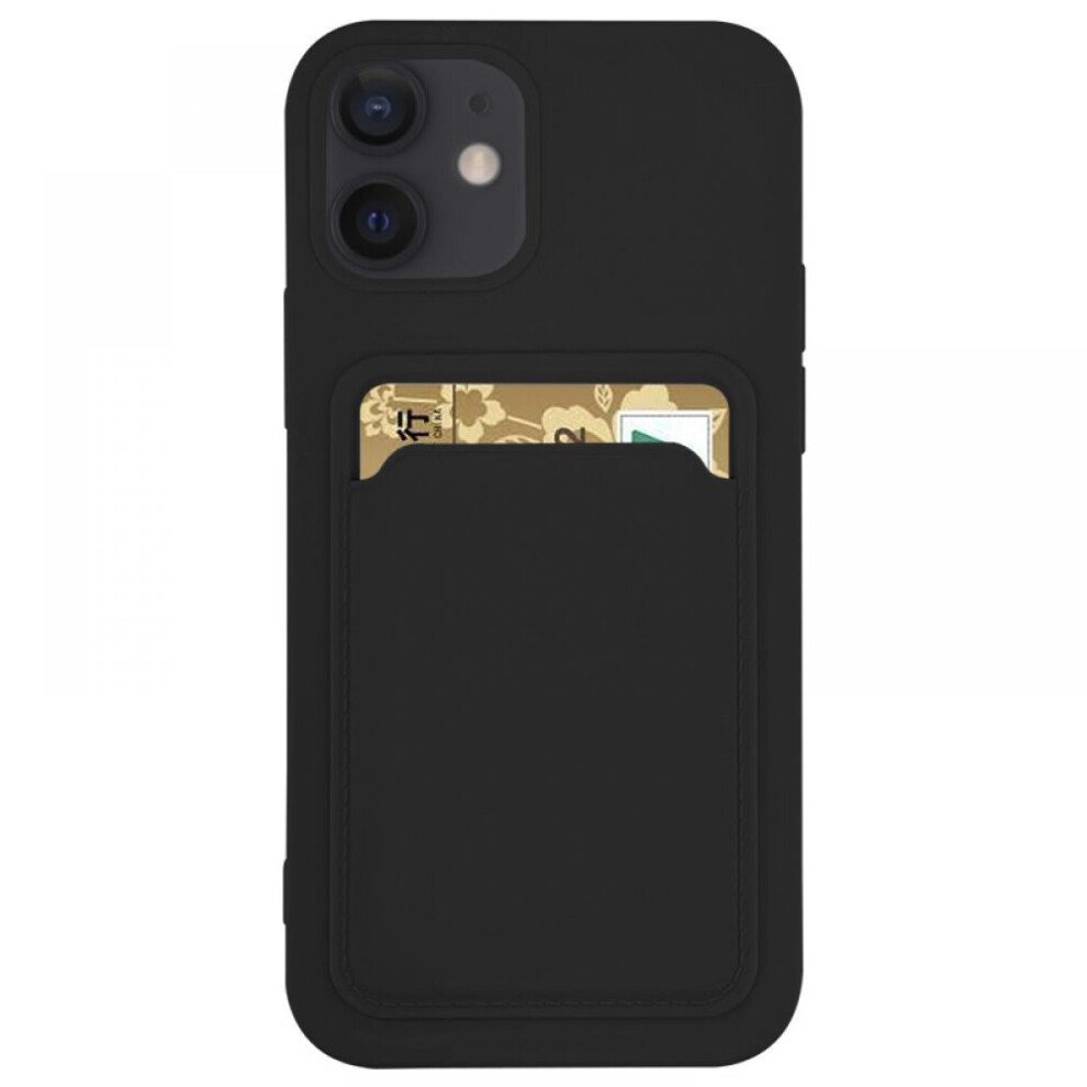 Durable Protective Phone Case With Card Holder, Compatible With Iphone 12, Shockproof Tpu Cover With Matte Finish, Custom Fit Design Featuring Raised 9012494450392