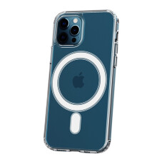 Transparant mat telefoonhoesje voor Apple 12 Mini, valbescherming van militaire kwaliteit met sterke magnetische ondersteuning voor MagSafe,