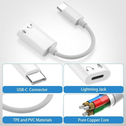 Προσαρμογέας υποδοχής ακουστικών USB C υψηλής απόδοσης σε 3,5 mm, σταθερή απόδοση 1