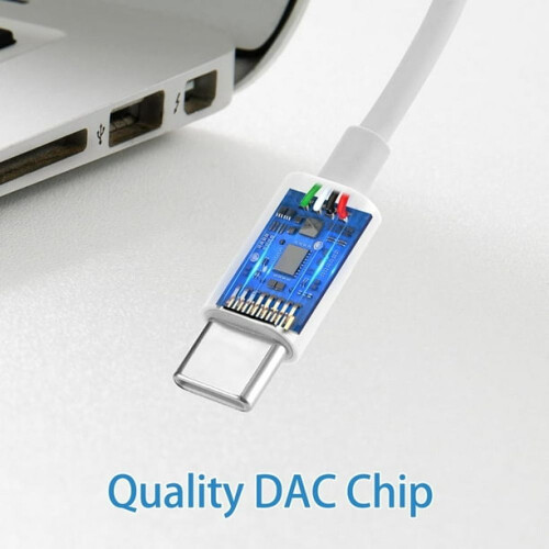Προσαρμογέας υποδοχής ακουστικών USB C υψηλής απόδοσης σε 3,5 mm, σταθερή απόδοση 2