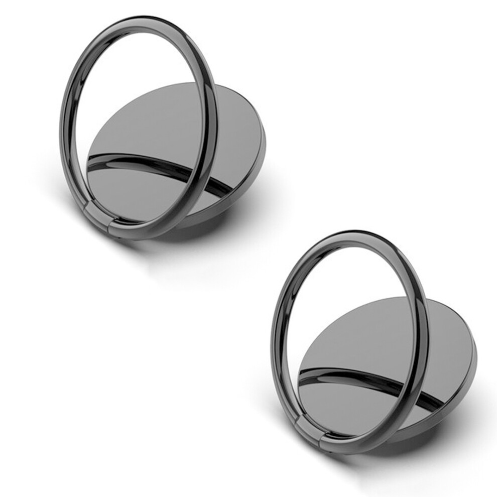 Metallischer Handy Ring Halterung Schwarz, 2 Stücke Starke Magnetische Fingerhalterung Für Handy Multifunktional Abnehmbar 9176269744359