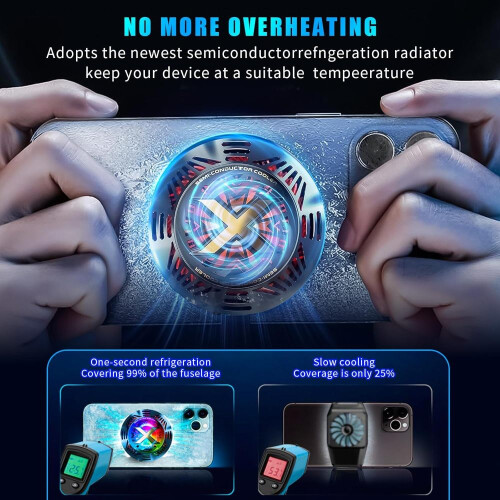 Φορητός ανεμιστήρας καλοριφέρ RGB για smartphones, μαγνητική ψύκτρα τηλεφώνου 2