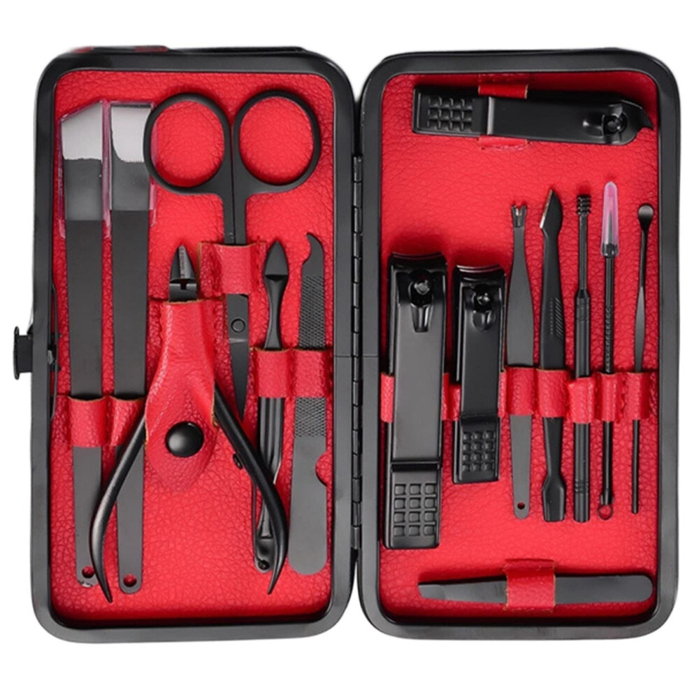 Professional Manicure Pedicure Set, 18 Piece AllinOne Nail Care Kit with Scissors and Tweezers for Home and Travel