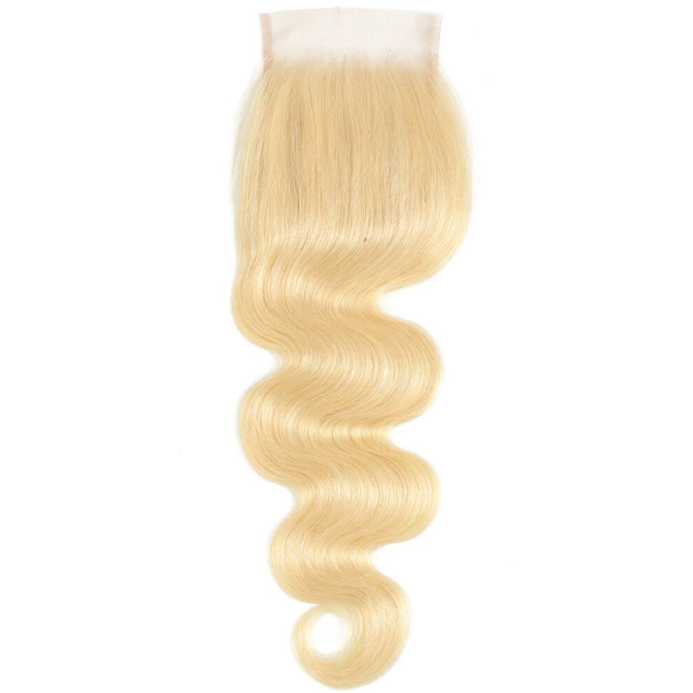 Unisex 613 Body Wave Lace Closure 10 Inch Pre Plucked With Baby Hair Bleached Knots Brazilian Remy